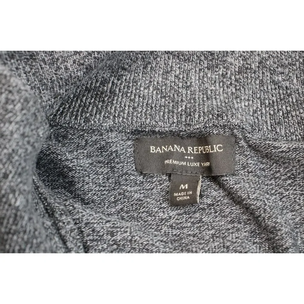 Banana‎ Republic Sweater Men Medium Cotton Cashmere Silk 1/4 Zip Stretch Mock